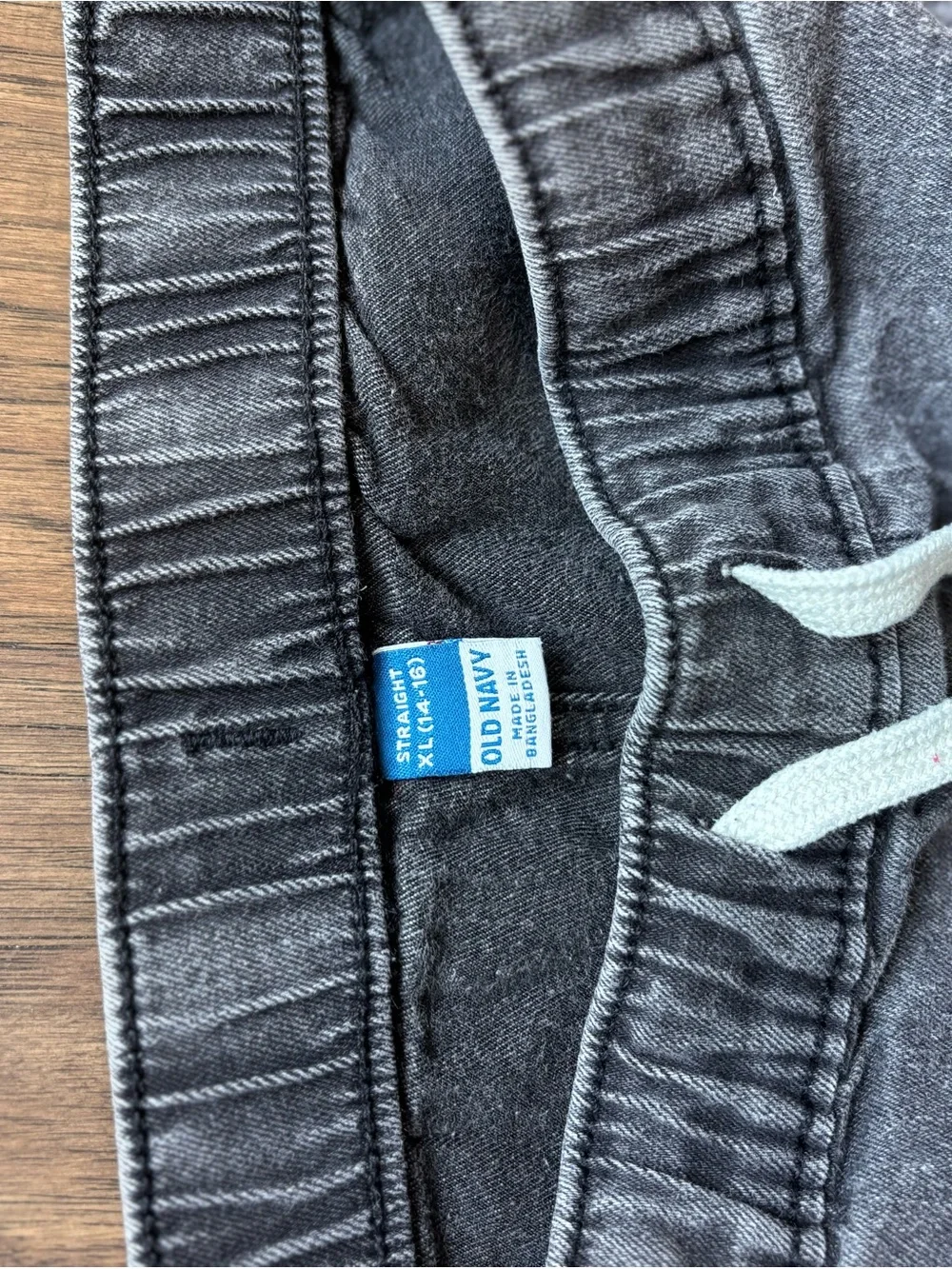 Old Navy Charcoal Gray Boys Pull-On Denim Joggers, size XL